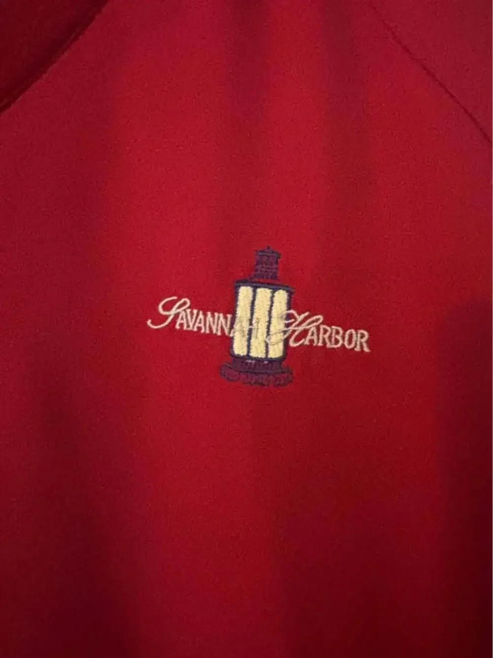 Vintage Nike Golf V-Neck Pullover Windshirt Red Mens XL Savannah Harbor Georgia
